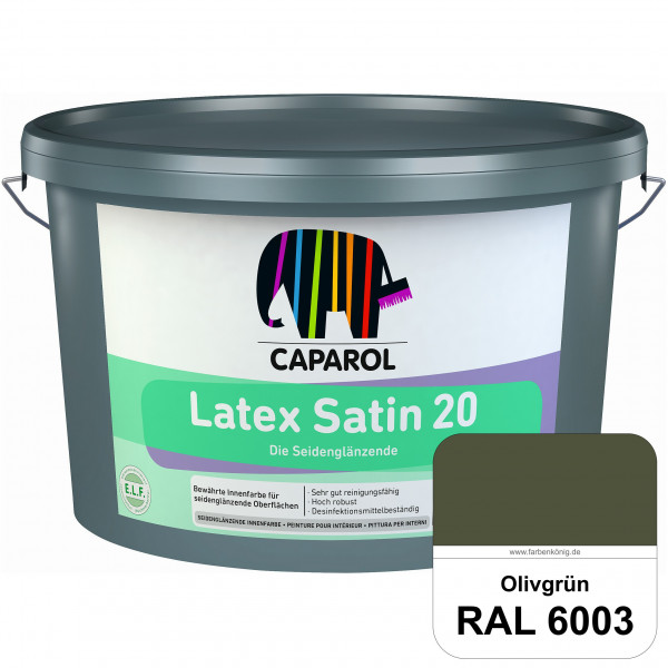 Latex Satin 20 (RAL 6003 Olivgrün) strapazierfähige seidenglänzende Latexfarbe (Innen)