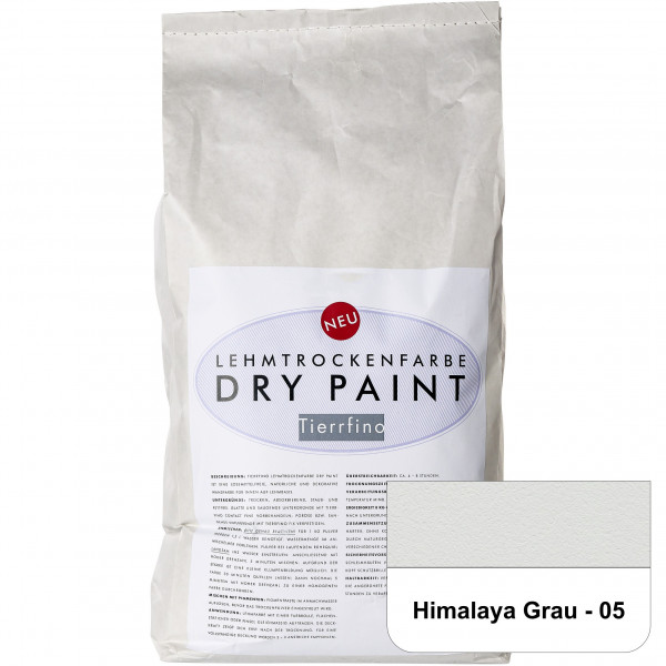 DRY-PAINT Lehmtrockenfarbe - Himalaya Grau - 05
