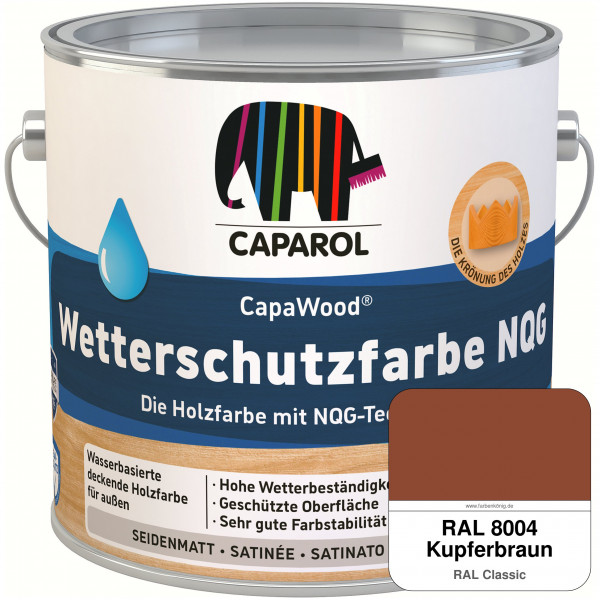 CapaWood® Wetterschutzfarbe NQG (RAL 8004 Kupferbraun) - ersetzt Capadur Wetterschutzfarbe NQG