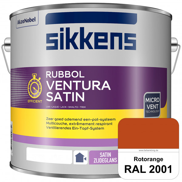 Rubbol Ventura Satin (RAL 2001 Rotorange) Seidenglanzlack (lösemittelhaltig) Fenster & Türen außen