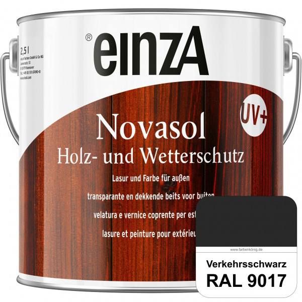einzA Novasol HW Farbe (RAL 9017 Verkehrsschwarz) Deckender Wetterschutz für außen
