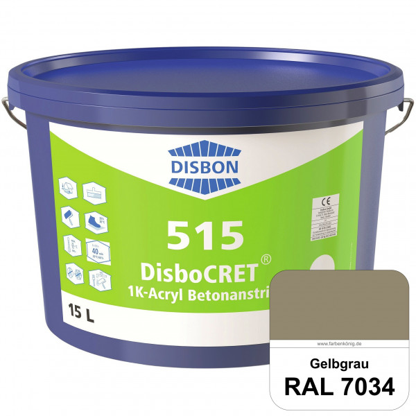 DisboCRET 515 1K-Acryl-Betonanstrich (RAL 7034 Gelbgrau) Hochwertige & rissüberdeckende Schutzbeschi