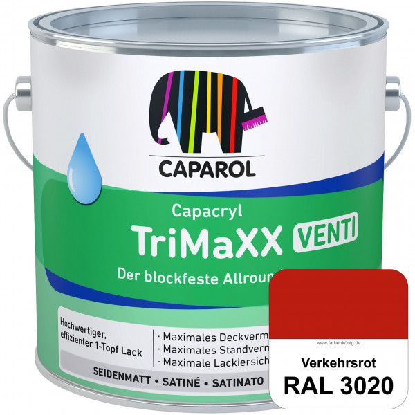 Capacryl TriMaXX Venti (RAL 3020 Verkehrsrot) Der blockfeste Allrounder für Fenster & Türen