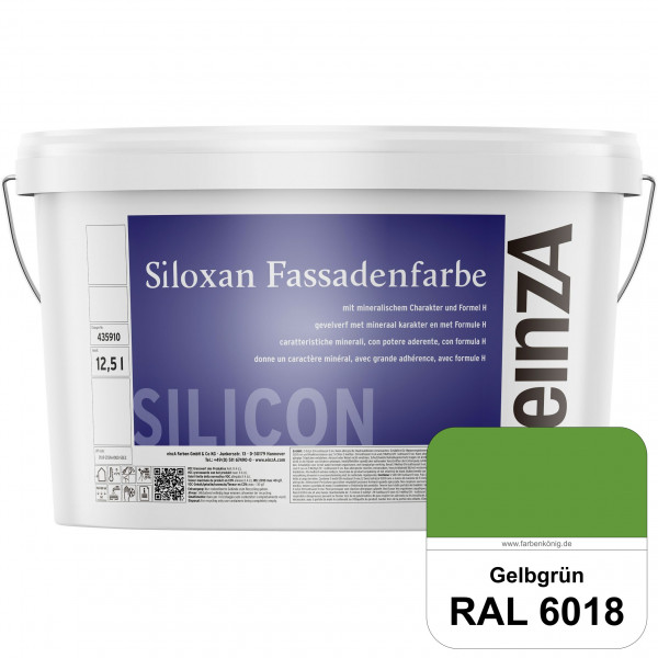 einzA Siloxan Fassadenfarbe (RAL 6018 Gelbgrün) Siliconvergütete Fassadenfarbe