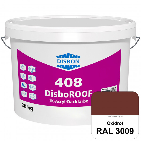 DisboROOF 408 1K-Acryl-Dachfarbe (RAL 3009 Oxidrot) Elastische Reinacrylatbeschichtung für Betondach