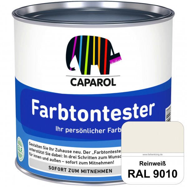 Farbtontester (RAL 9010 Reinweiß) Individuell abgetönte Dispersionsfarbe zum Anlegen von Farbtonmust