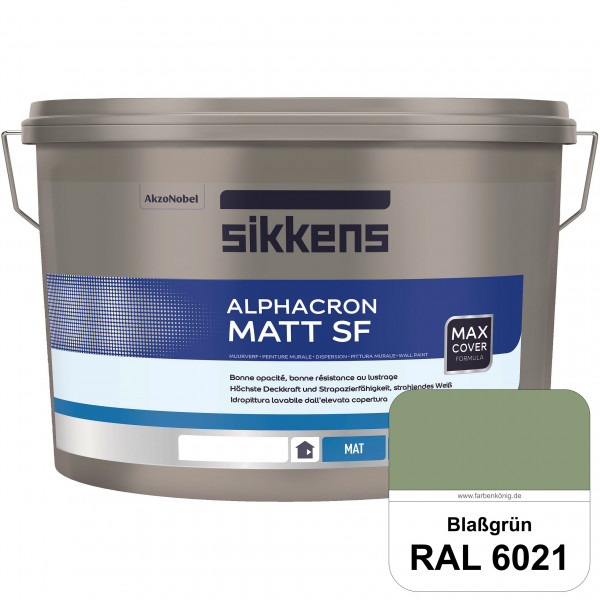 Alphacron Matt SF (RAL 6021 Blassgrün) stumpfmatte & hochwertige Premium-Wandfarbe (innen)