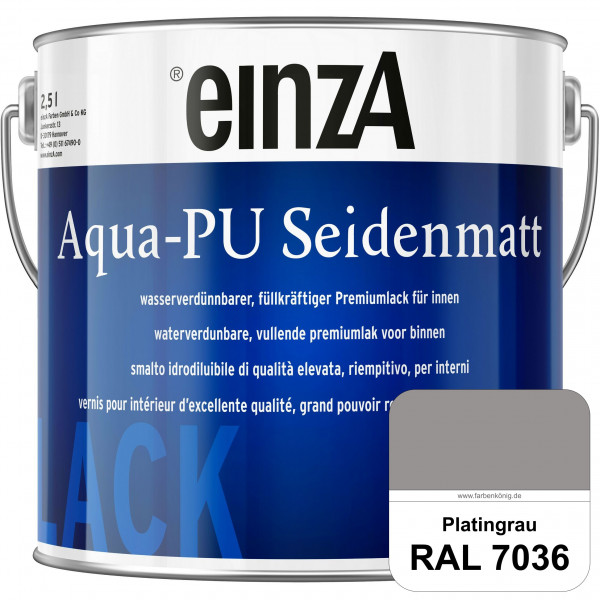 einzA Aqua-PU seidenmatt (RAL 7036 Platingrau) wasserverdünnbarer Premiumlack für innen