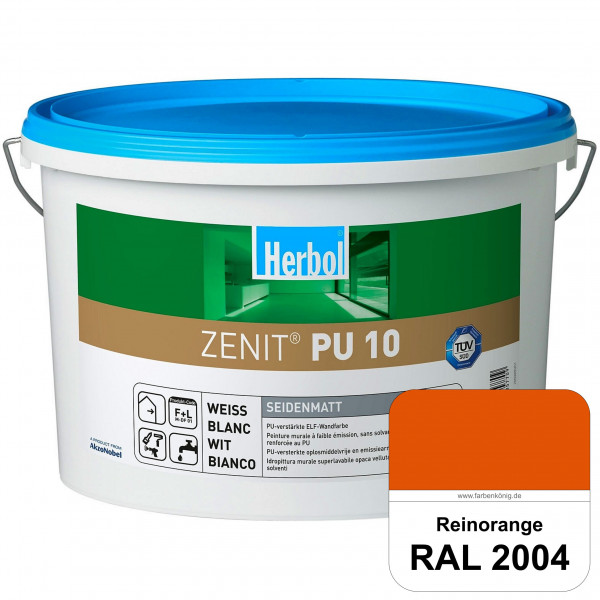 Zenit PU 10 (RAL 2004 Reinorange) seidenmatte und strapazierfähige PU-Wandfarbe
