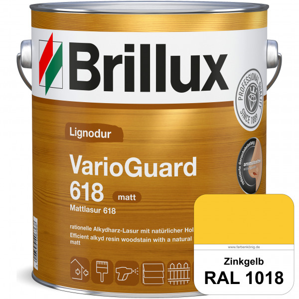 Mattlasur 618 (RAL 1018 Zinkgelb) matte & wetterbeständige Lasur (lösemittelhaltig) für Laub- und Na