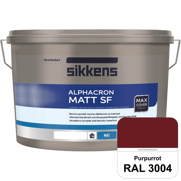 Alphacron Matt SF (RAL 3004 Purpurrot) stumpfmatte & hochwertige Premium-Wandfarbe (innen)