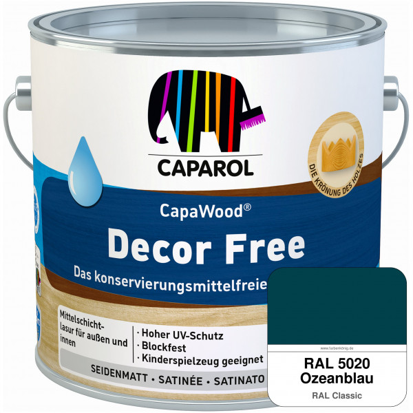 CapaWood® Decor Free (RAL 5020 Ozeanblau) - ersetzt Capadur DecorLasur KF