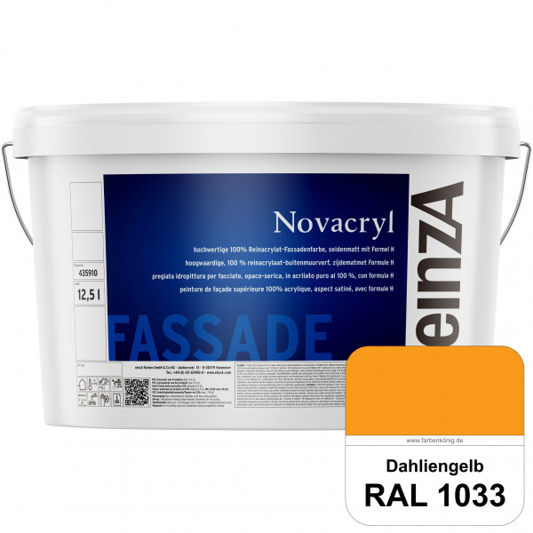 einzA Novacryl (RAL 1033 Dahliengelb) Reinacrylat-Fassadenfarbe, seidenmatt