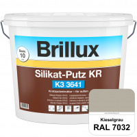 Silikat-Putz KR K3 3641 (RAL 7032 Kieselgrau) Dekorativer Kratzputz auf Silikatbasis