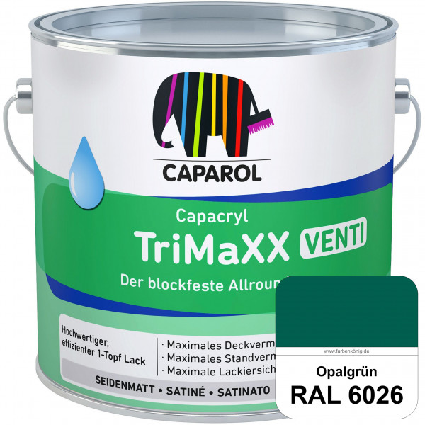 Capacryl TriMaXX Venti (RAL 6026 Opalgrün) Der blockfeste Allrounder für Fenster & Türen