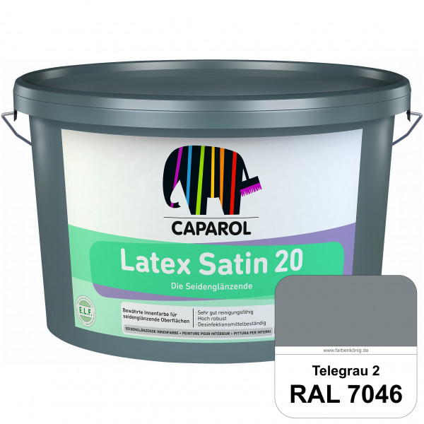Latex Satin 20 (RAL 7046 Telegrau 2) strapazierfähige seidenglänzende Latexfarbe (Innen)