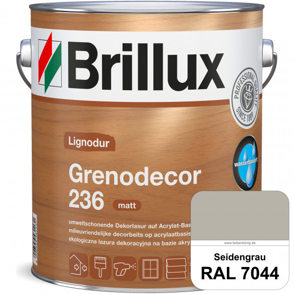 Grenodecor 236 (RAL 7044 Seidengrau) Umwelt- und gesundheitsschonende, diffusionsfähige Dekorlasur m
