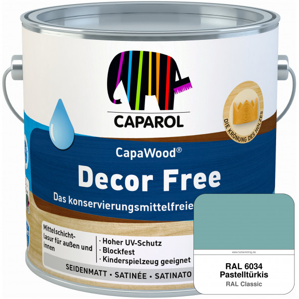 CapaWood® Decor Free (RAL 6034 Pastelltürkis) - ersetzt Capadur DecorLasur KF