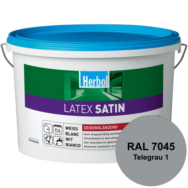 Latex Satin (RAL 7045 Telegrau 1) Seidenglänzende Latexfarbe mit hoher Strapazierfähigkeit