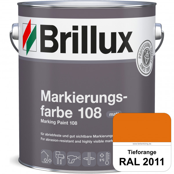 Markierungsfarbe 108 (RAL 2011 Tieforange) Markierungsfarbe für Asphalt, Betonböden, Zementestrichen