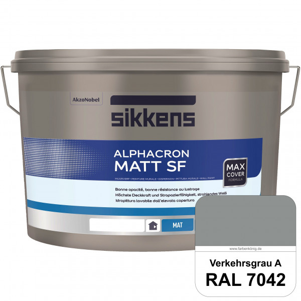 Alphacron Matt SF (RAL 7042 Verkehrsgrau A) stumpfmatte & hochwertige Premium-Wandfarbe (innen)