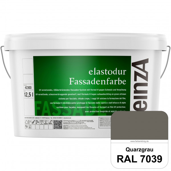 einzA elastodur Fassadenfarbe (RAL 7039 Quarzgrau) UV-vernetzendes & rissüberbrückendes Fassadenfarb
