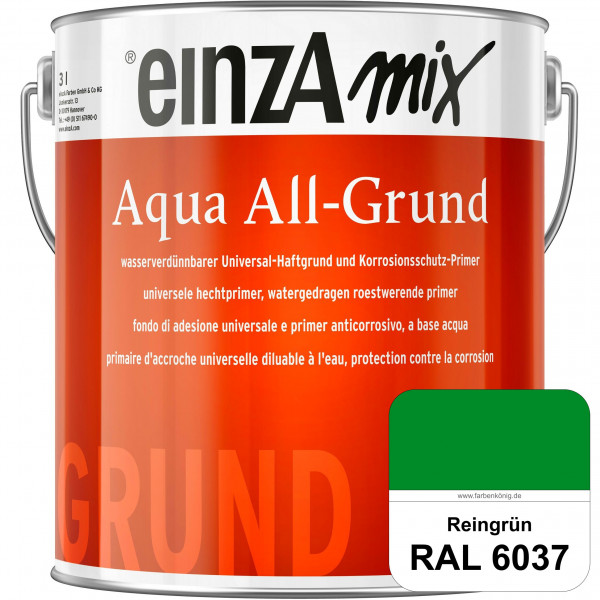 einzA Aqua All-Grund (RAL 6037 Reingrün) Wasserverdünnbarer Haftgrund & Korrosionsschutz-Primer