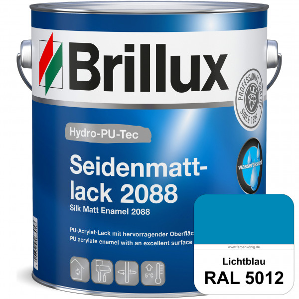 Hydro-PU-Tec Seidenmattlack 2088 (RAL 5012 Lichtblau) PU-Seidenmattlack (wasserbasiert) innen