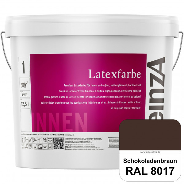 einzA Latexfarbe Premium (RAL 8017 Schokoladenbraun) Hochwertige scheuerbeständige seidenglänzende L