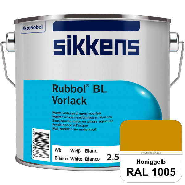 Rubbol BL Vorlack (RAL 1005 Honiggelb) Wasserbasierter, matter & umweltschonender Vorlack (innen)
