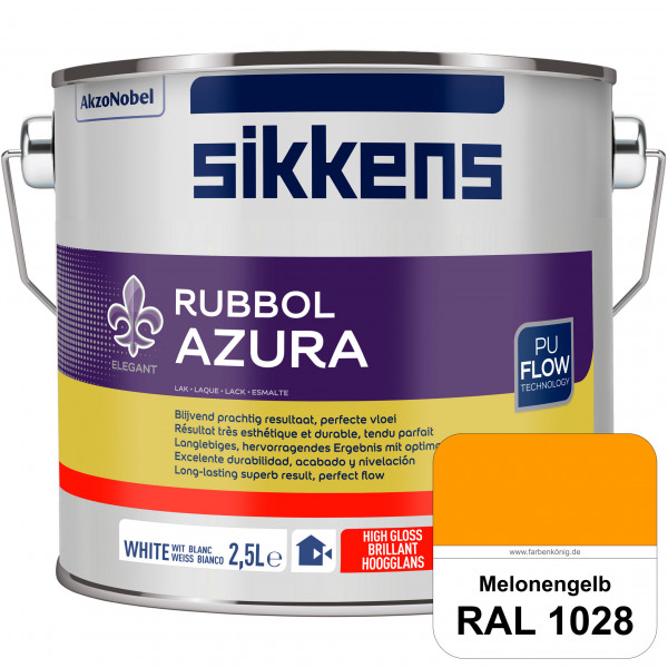 Rubbol Azura (RAL 1028 Melonengelb) hochglänzender Lack (löselmittelhaltig) innen & außen
