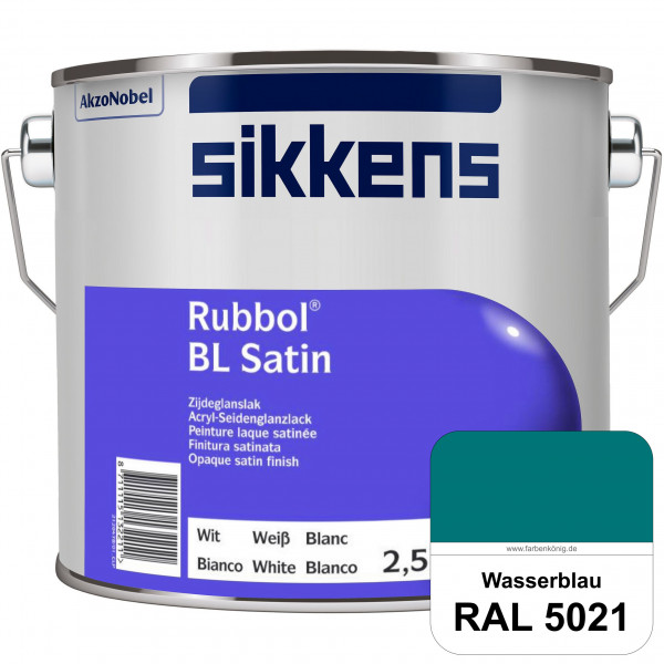 Rubbol BL Satin (RAL 5021 Wasserblau) hochelastischer & seidenglänzender Lack (wasserbasiert) innen