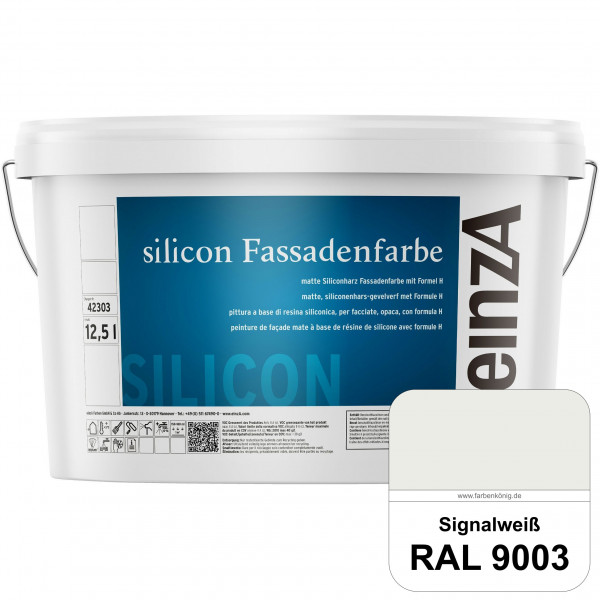 einzA silicon Fassadenfarbe (RAL 9003 Signalweiß) Hochwertige Siliconharz-Fassadenfarbe