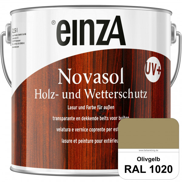 einzA Novasol HW Lasur (RAL 1020 Olivgelb) Lasierender Wetterschutz für außen