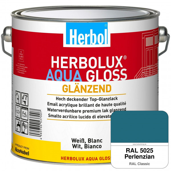 Herbolux Aqua Gloss (RAL 5025 Perlenzian) Wasserverdünnbarer Top-Glanzlack (Innen)
