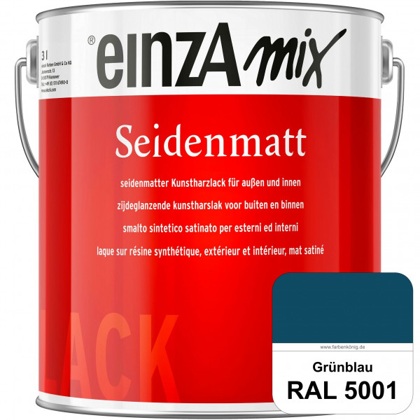 einzA Seidenmatt (RAL 5001 Grünblau) Lösemittelhaltiger Seidenmattlack
