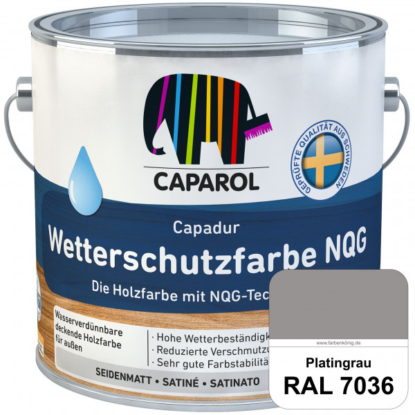 Capadur Wetterschutzfarbe NQG (RAL 7036 Platingrau) Holzfarbe mit NQG-Technologie wasserbasiert für