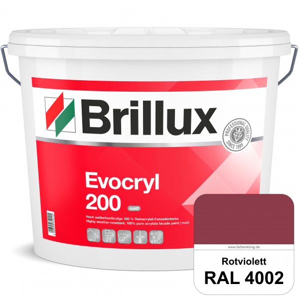 Evocryl 200 (RAL 4002 Rotviolett) Verschmutzungsunempfindliche 100% Reinacrylat Fassadenfarbe