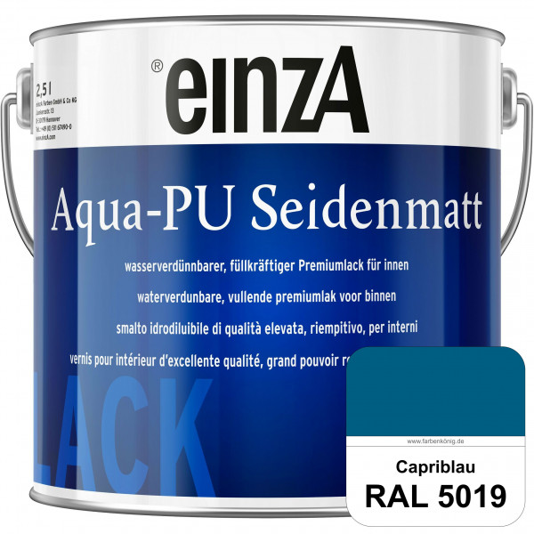 einzA Aqua-PU seidenmatt (RAL 5019 Capriblau) wasserverdünnbarer Premiumlack für innen