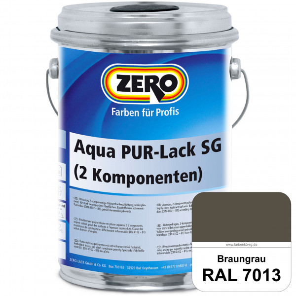 Aqua PUR-Lack SG inkl. Härter (RAL 7013 Braungrau)