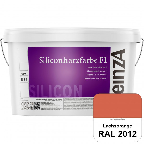 einzA Siliconharzfarbe F1 (RAL 2012 Lachsorange) Universal Siliconharz-Fassadenfarbe, kalkmatt, wett