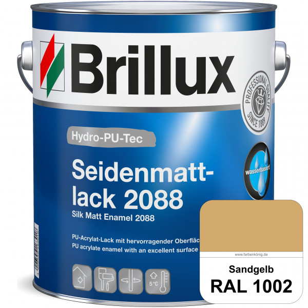 Hydro-PU-Tec Seidenmattlack 2088 (RAL 1002 Sandgelb) PU-Seidenmattlack (wasserbasiert) innen