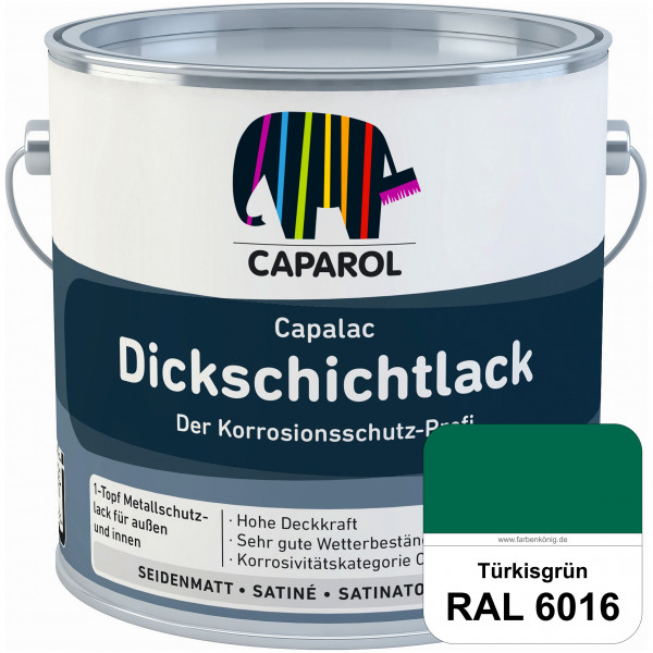 Capalac Dickschichtlack (RAL 6016 Türkisgrün) 1-Topf Metallschutzlack (löselmittelhaltig) innen & au