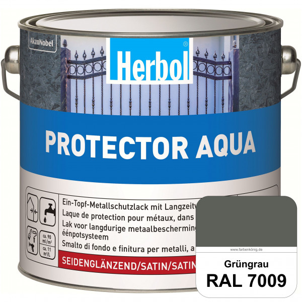 Protector Aqua (RAL 7009 Grüngrau) Lack für Eisen, Stahl und NE-Metalle (Innen&Außen)