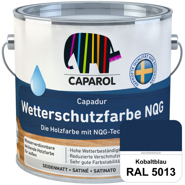 Capadur Wetterschutzfarbe NQG (RAL 5013 Kobaltblau) Holzfarbe mit NQG-Technologie wasserbasiert für