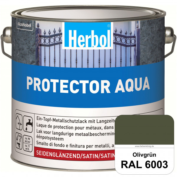 Protector Aqua (RAL 6003 Olivgrün) Lack für Eisen, Stahl und NE-Metalle (Innen&Außen)