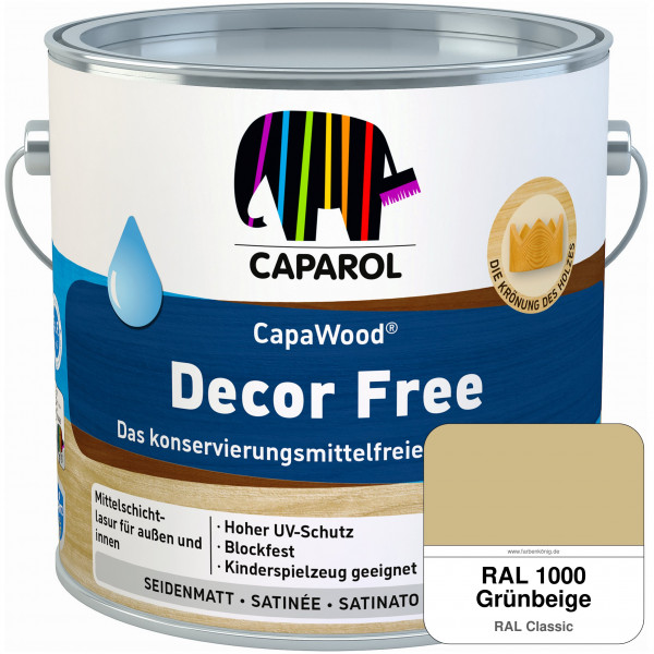 CapaWood® Decor Free (RAL 1000 Grünbeige) - ersetzt Capadur DecorLasur KF