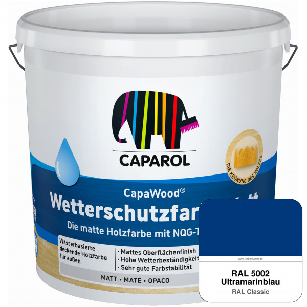 CapaWood® Wetterschutzfarbe Matt (RAL 5002 Ultramarinblau) - ersetzt Capadur Wetterschutzfarbe Matt