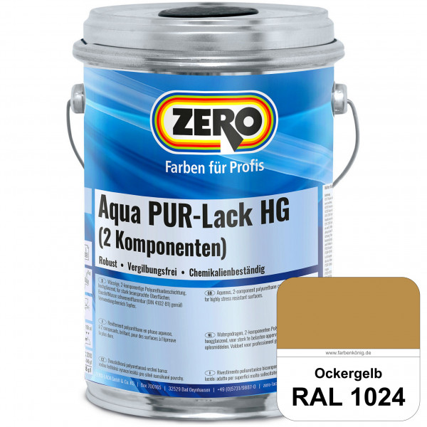 Aqua PUR-Lack HG inkl. Härter (RAL 1024 Ockergelb)