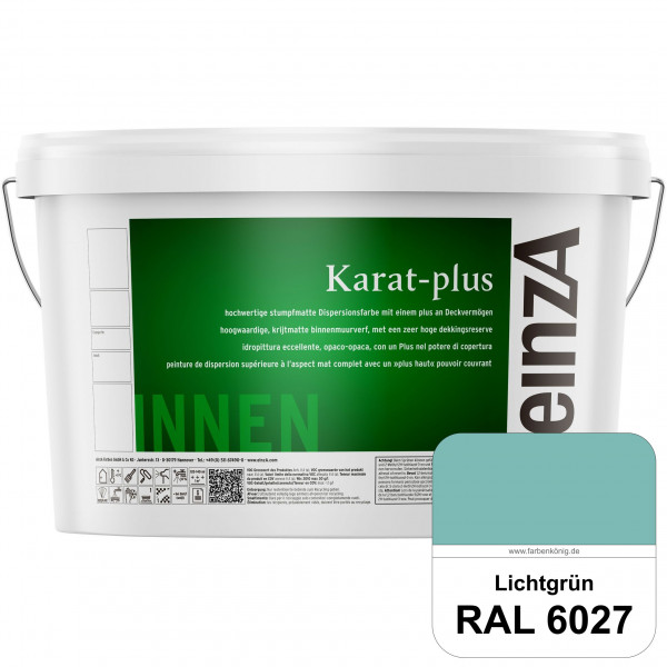 einzA Karat-plus (RAL 6027 Lichtgrün) Innenwandfarbe mit herausragenden Produkteigenschaften